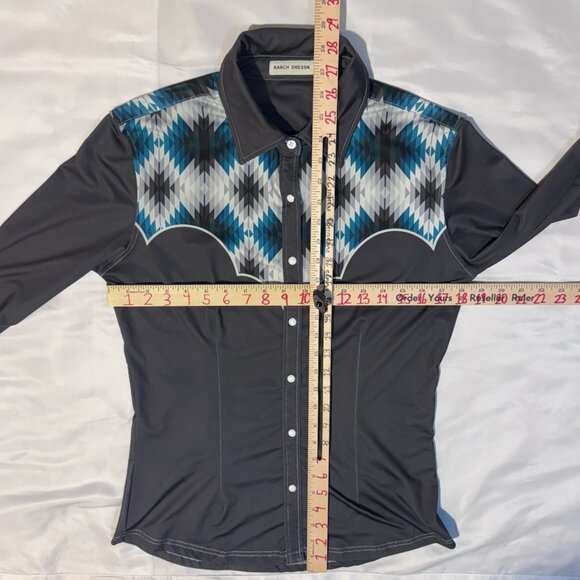 Ranch Dress'N Performance Rodeo Cowgirl Western Pearl Snap Womens Small - Picture 5 of 8